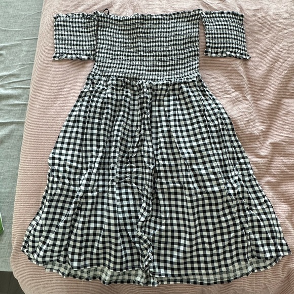 forever21 drop shoulder b/w check dress - Picture 1 of 3